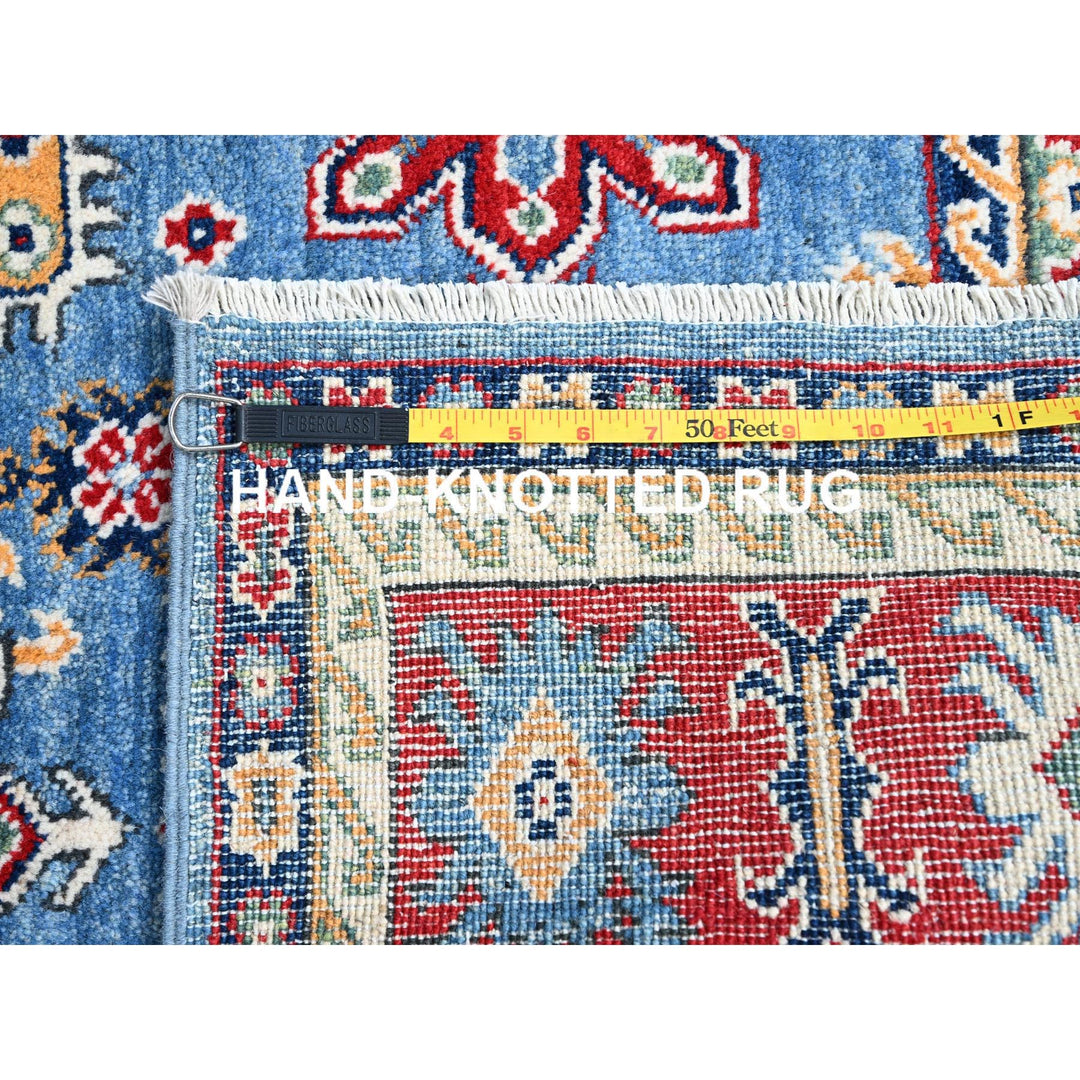 4'8" x 6'10" New Hand Knotted Blue Wool Rectangle Oriental Rug - MOA10286818