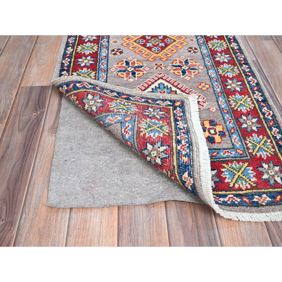 2'0" x 6'5" New Hand Knotted Grey Wool Runner Oriental Rug - MOA10286822