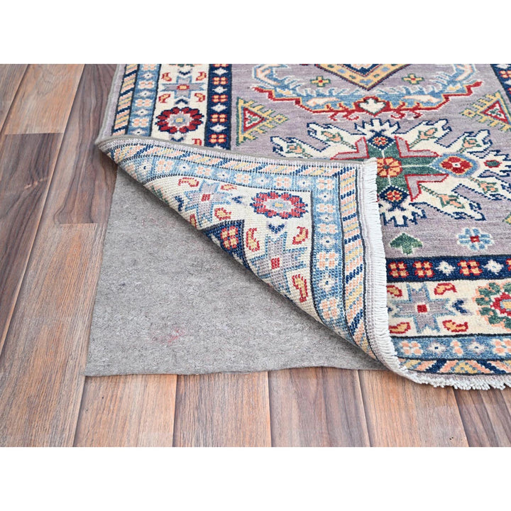 2'8" x 6'5" New Hand Knotted Grey Wool Runner Oriental Rug - MOA10286836