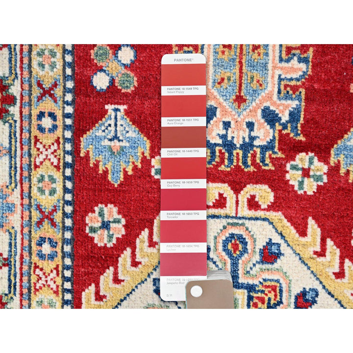 2'9" x 6'10" New Hand Knotted Red Wool Runner Oriental Rug - MOA10286841