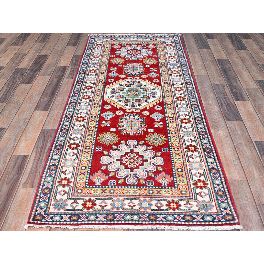 2'9" x 6'6" New Hand Knotted Red Wool Runner Oriental Rug - MOA10286843