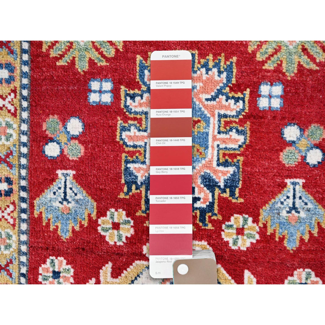 2'9" x 6'6" New Hand Knotted Red Wool Runner Oriental Rug - MOA10286843