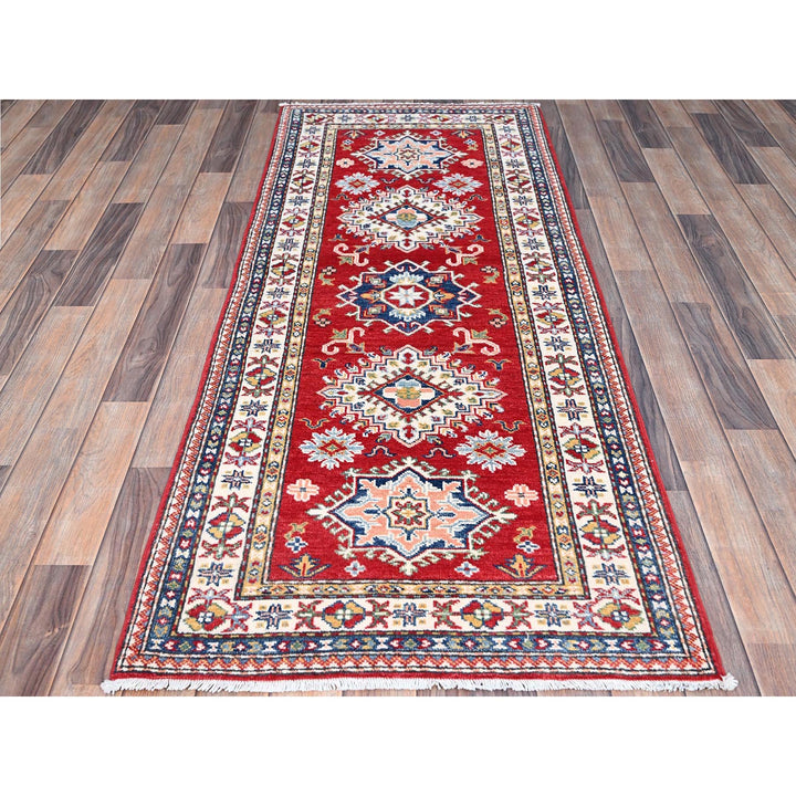 2'8" x 6'8" New Hand Knotted Red Cotton Runner Oriental Rug - MOA10286848