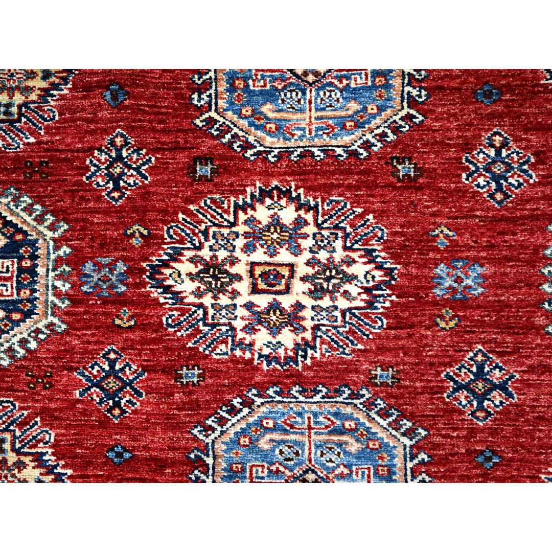 6'1" x 8'10" New Hand Knotted Red Wool Rectangle Oriental Rug - MOA10286888