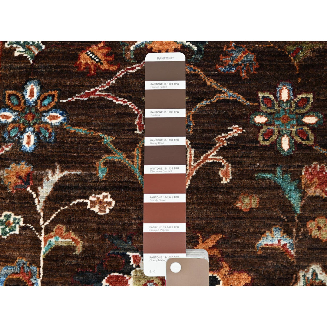 2'8" x 8'6" New Hand Knotted Brown Wool Runner Oriental Rug - MOA10286895