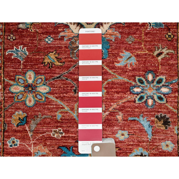 2'9" x 10'3" New Hand Knotted Red Wool Runner Oriental Rug - MOA10286896