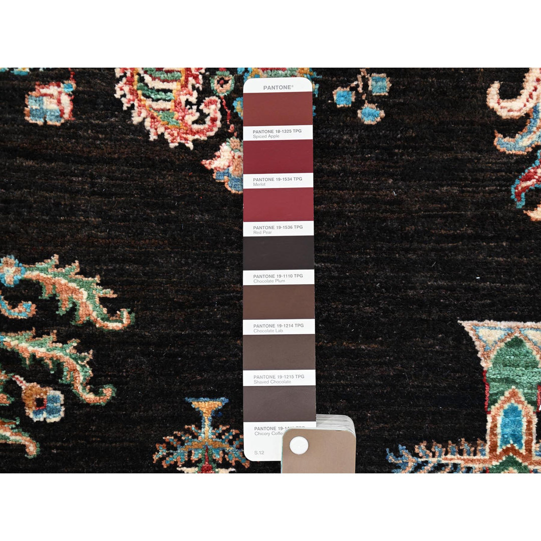 2'7" x 8'0" New Hand Knotted Black Wool Runner Oriental Rug - MOA10286898