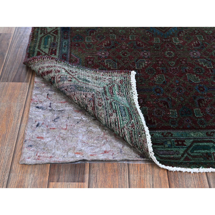 3'2" x 5'1" Vintage Hand Knotted Red Wool Rectangle Oriental Rug - MOA102868