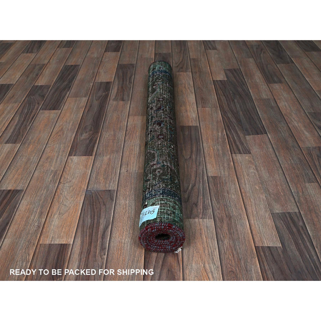 3'2" x 5'1" Vintage Hand Knotted Red Wool Rectangle Oriental Rug - MOA102868