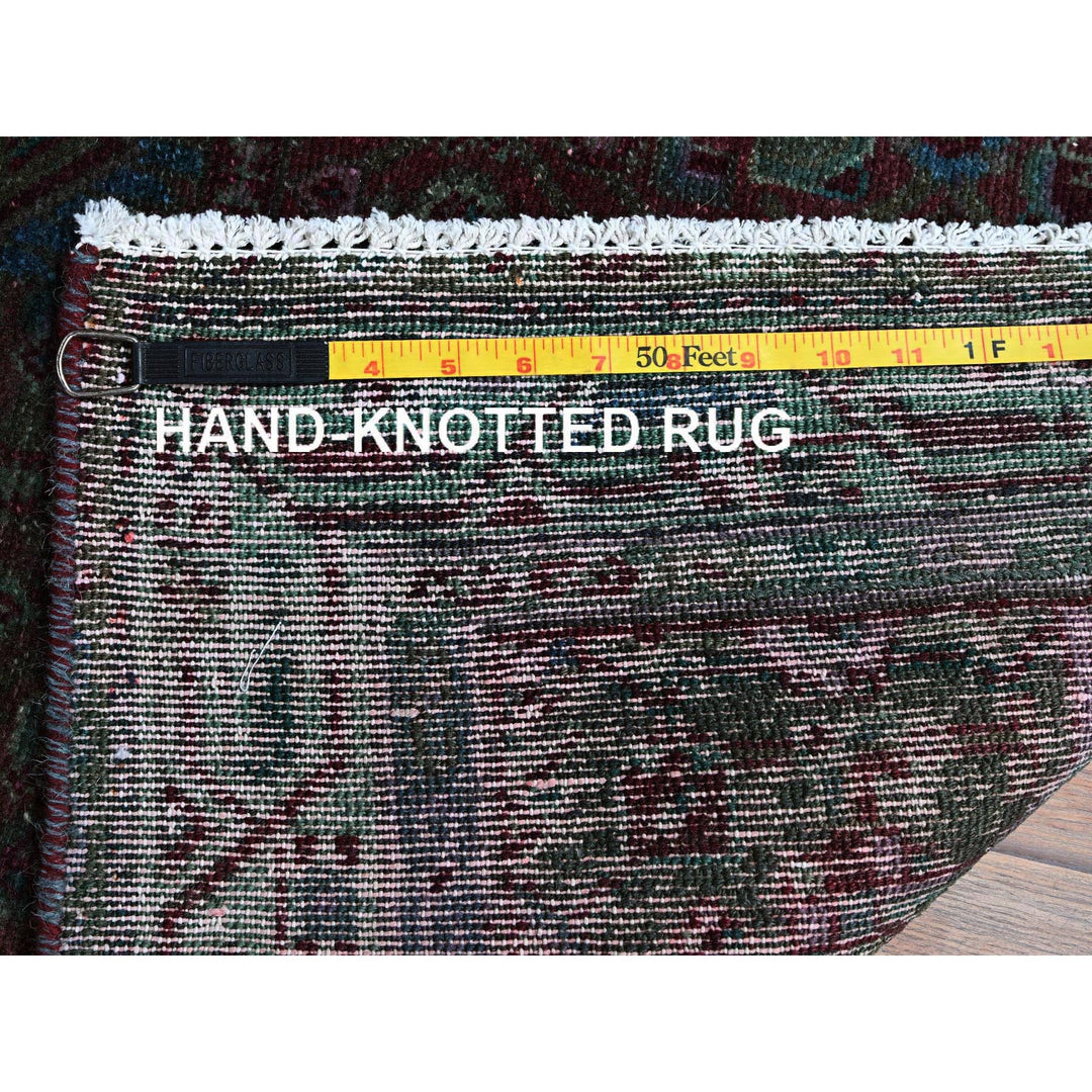3'2" x 5'1" Vintage Hand Knotted Red Wool Rectangle Oriental Rug - MOA102868