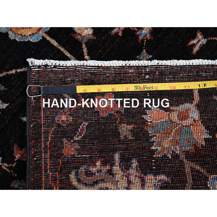 2'5" x 8'3" New Hand Knotted Black Cotton Runner Oriental Rug - MOA10286901