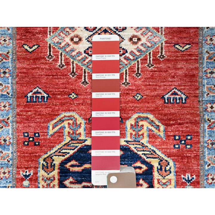 2'6" x 6'9" New Hand Knotted Red Wool Runner Oriental Rug - MOA10286902