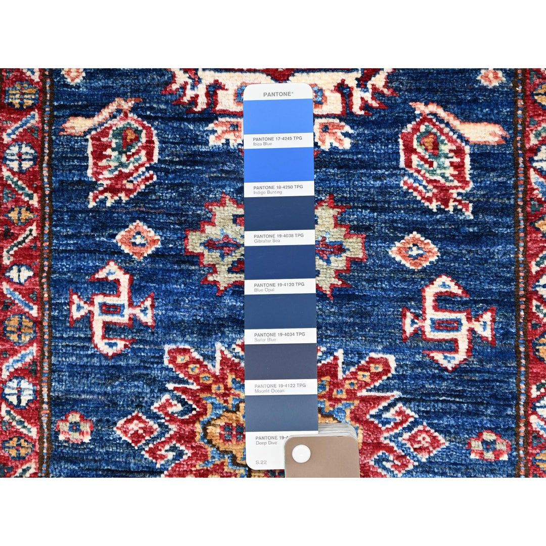 2'5" x 6'7" New Hand Knotted Blue Wool Runner Oriental Rug - MOA10286905