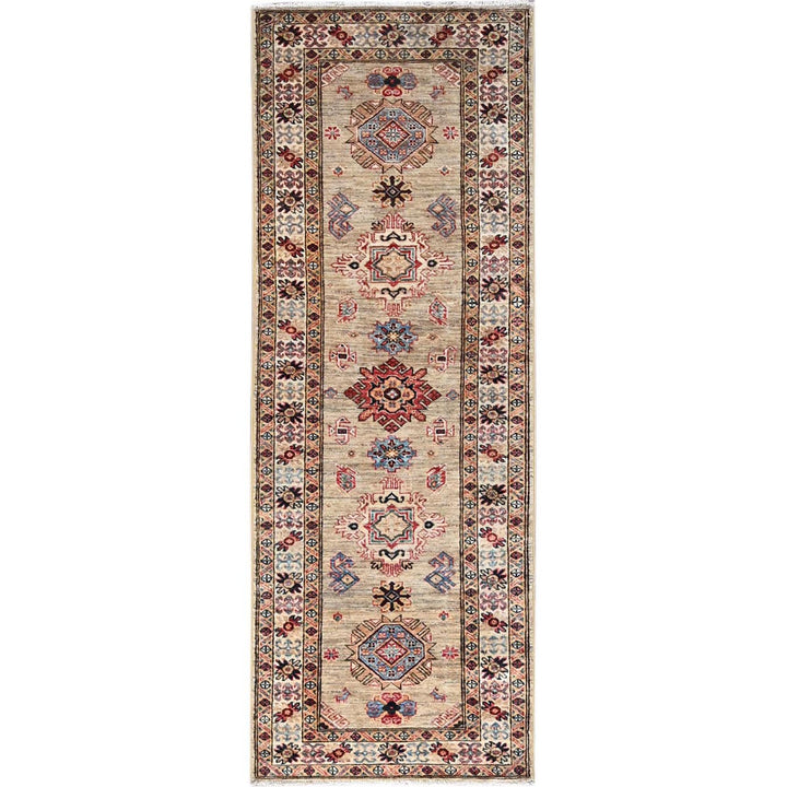 2'5" x 6'8" New Hand Knotted Beige Wool Runner Oriental Rug - MOA10286907