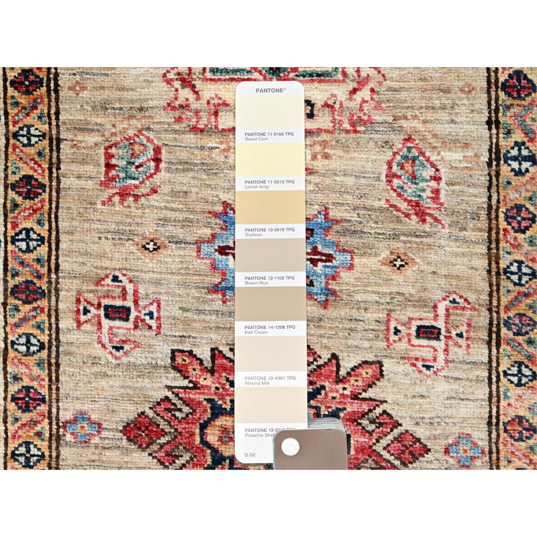 2'5" x 6'8" New Hand Knotted Beige Wool Runner Oriental Rug - MOA10286907