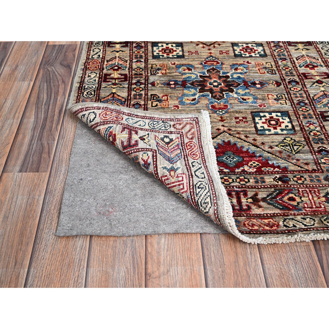 2'5" x 6'8" New Hand Knotted Grey Wool Runner Oriental Rug - MOA10286909