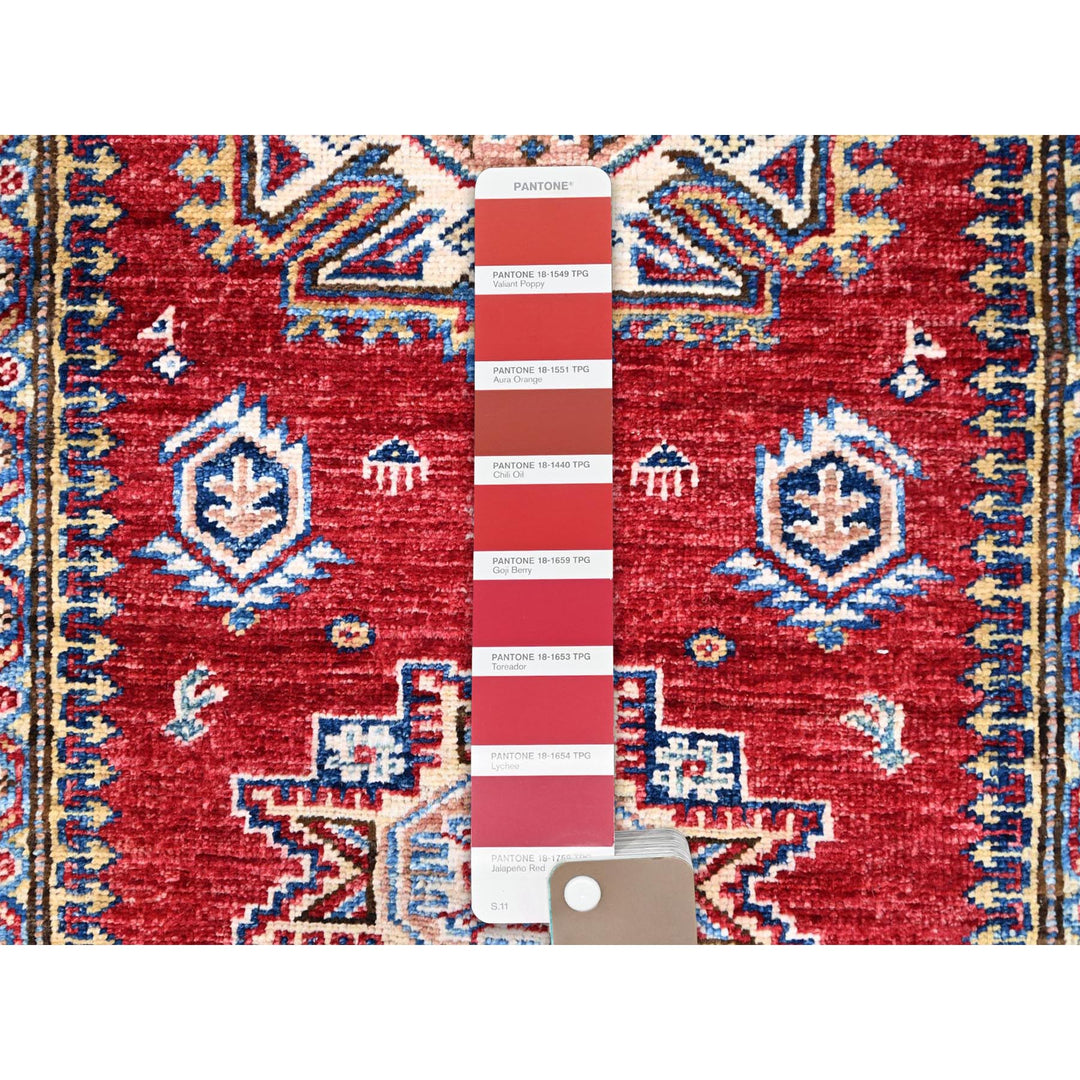 2'7" x 13'2" New Hand Knotted Red Wool Runner Oriental Rug - MOA10286910