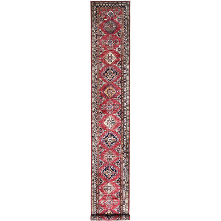 2'8" x 20'10" New Hand Knotted Red Wool Runner Oriental Rug - MOA10286913