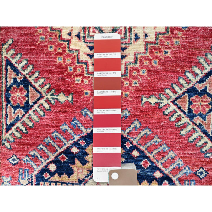 2'8" x 20'10" New Hand Knotted Red Wool Runner Oriental Rug - MOA10286913