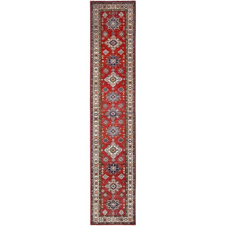 2'8" x 13'4" New Hand Knotted Red Wool Runner Oriental Rug - MOA10286914