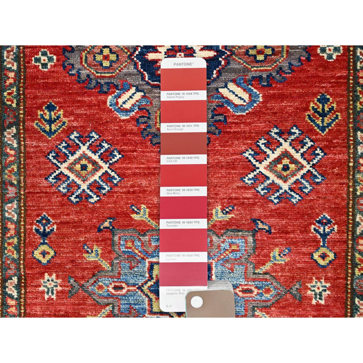 2'8" x 13'4" New Hand Knotted Red Wool Runner Oriental Rug - MOA10286914