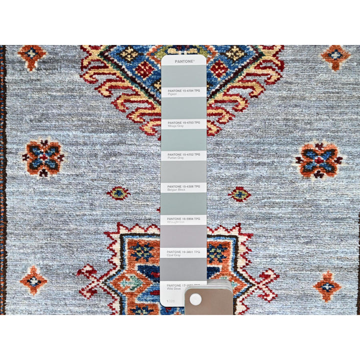 2'9" x 18'2" New Hand Knotted Grey Wool Runner Oriental Rug - MOA10286916