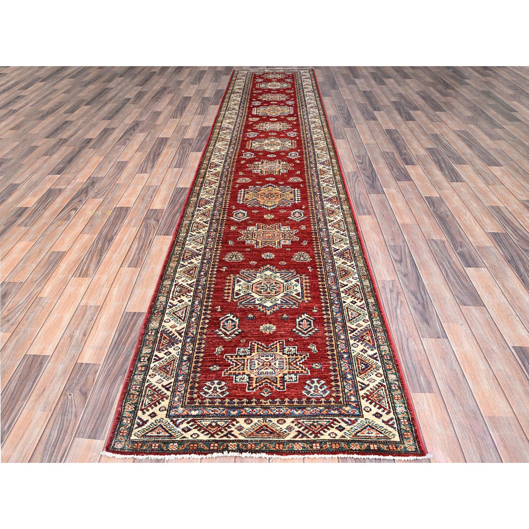 3'0" x 13'9" New Hand Knotted Red Cotton Runner Oriental Rug - MOA10286917