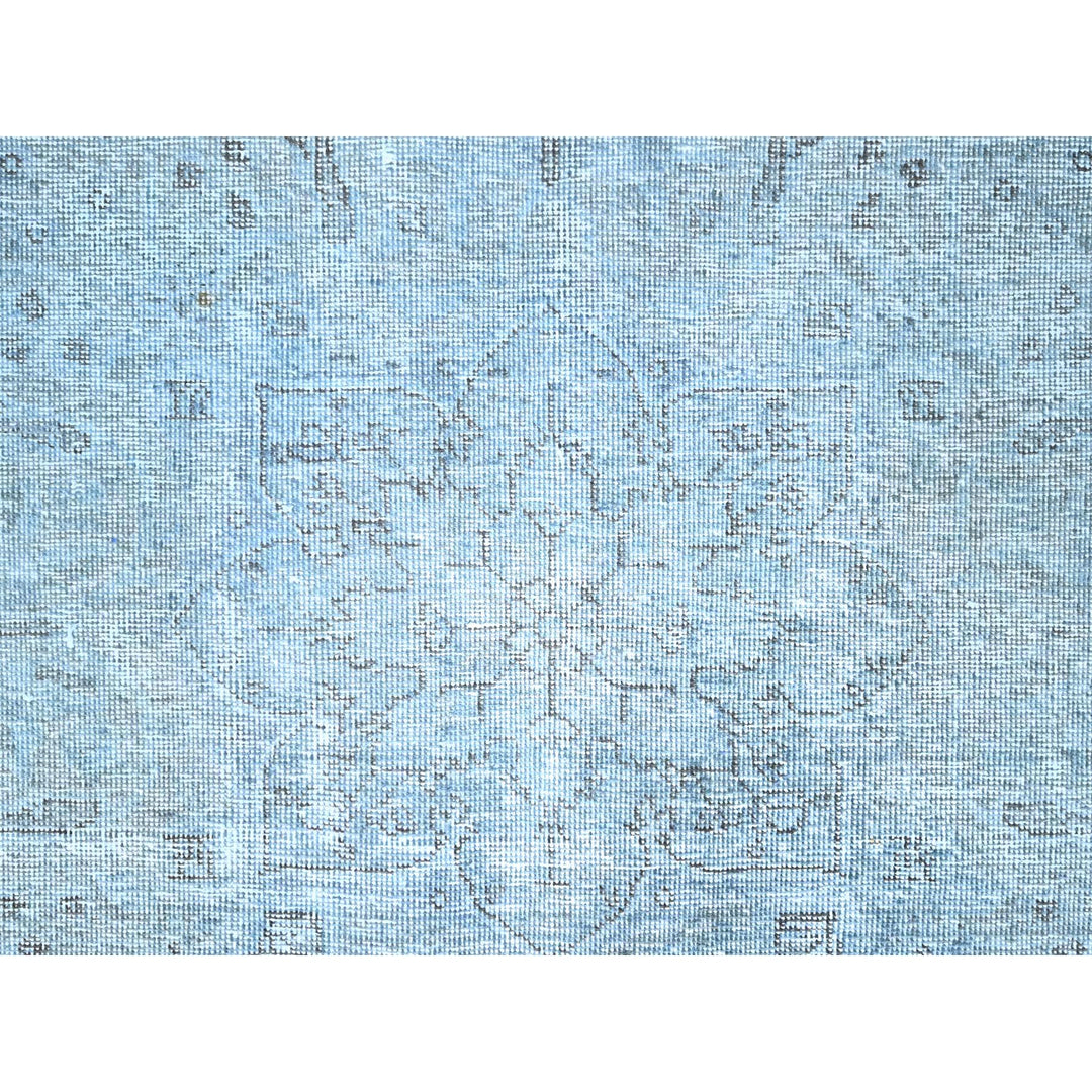 7'10" x 9'9" Vintage Hand Knotted Blue Wool Rectangle Oriental Rug - MOA10286926