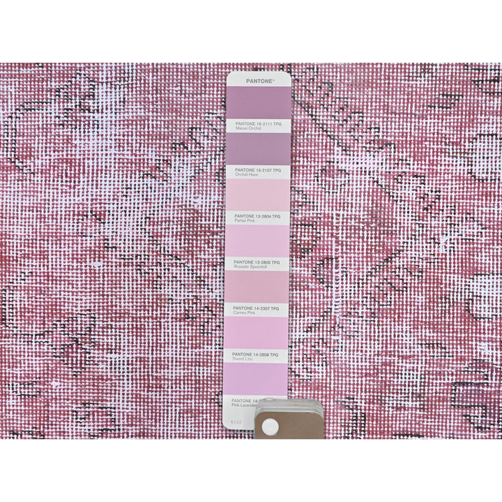 9'8" x 11'10" Vintage Hand Knotted Pink Wool Rectangle Oriental Rug - MOA10286929