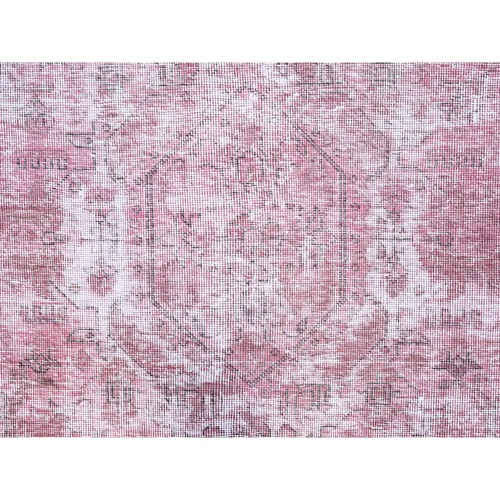 9'8" x 11'10" Vintage Hand Knotted Pink Wool Rectangle Oriental Rug - MOA10286929