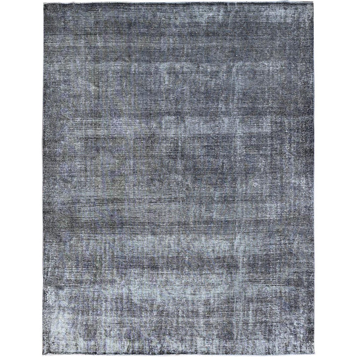 9'6" x 12'4" Vintage Hand Knotted Grey Wool Rectangle Oriental Rug - MOA10286931