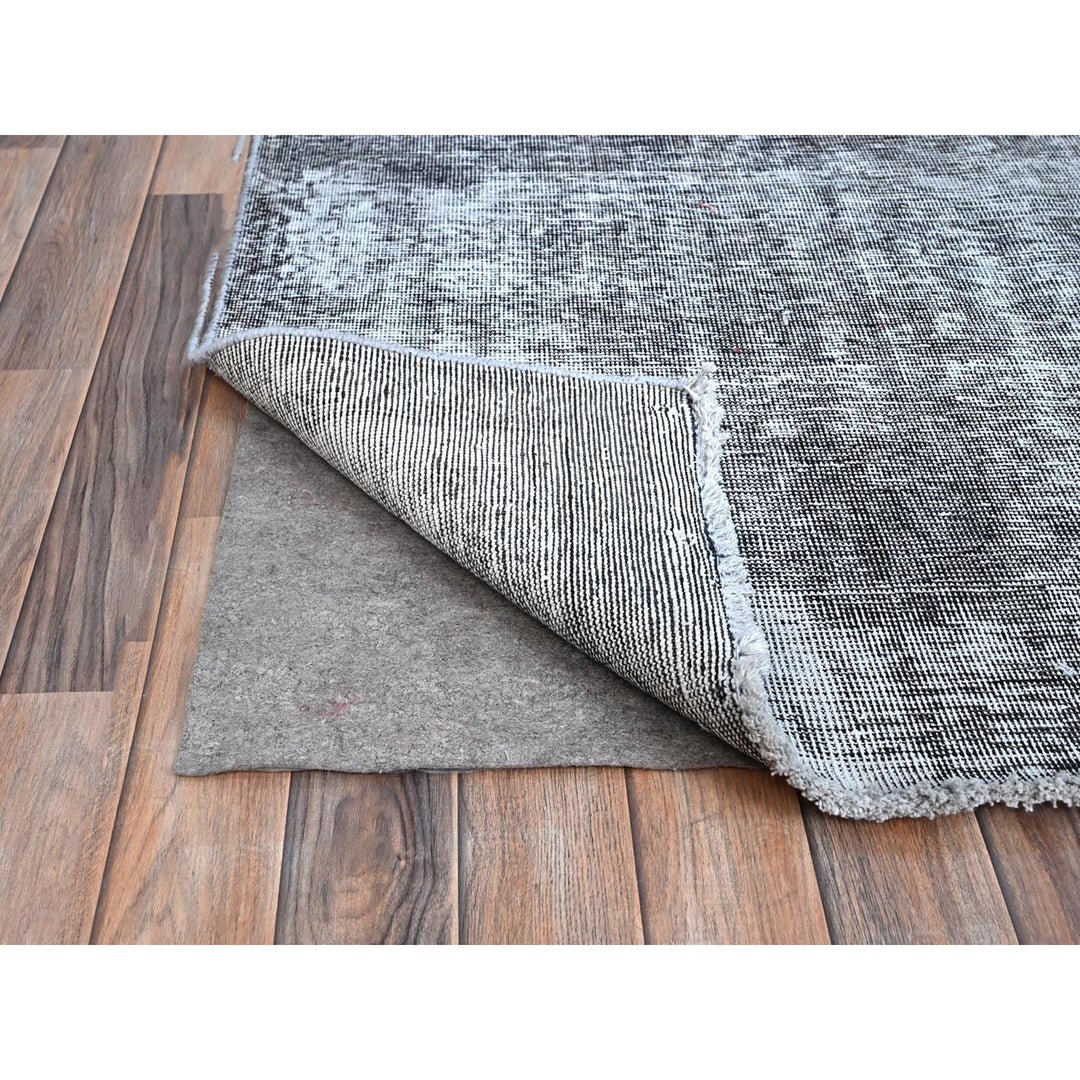 9'6" x 12'4" Vintage Hand Knotted Grey Wool Rectangle Oriental Rug - MOA10286931