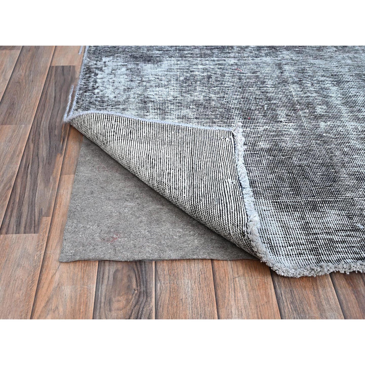 9'6" x 12'4" Vintage Hand Knotted Grey Wool Rectangle Oriental Rug - MOA10286931