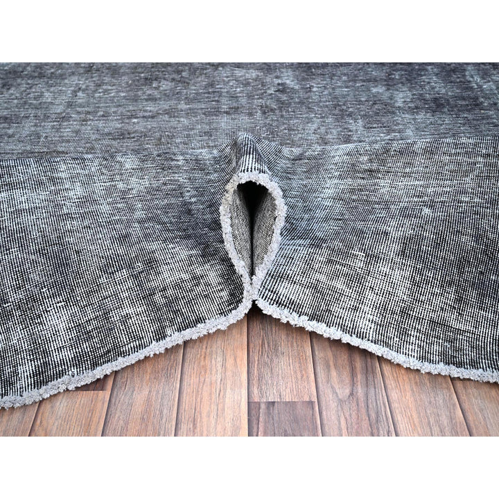 9'6" x 12'4" Vintage Hand Knotted Grey Wool Rectangle Oriental Rug - MOA10286931