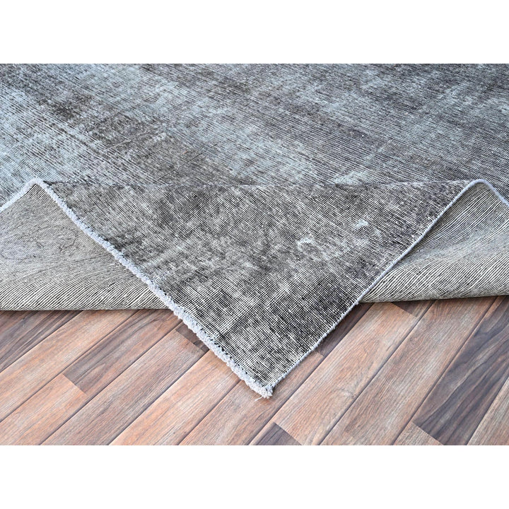 9'6" x 12'4" Vintage Hand Knotted Grey Wool Rectangle Oriental Rug - MOA10286931