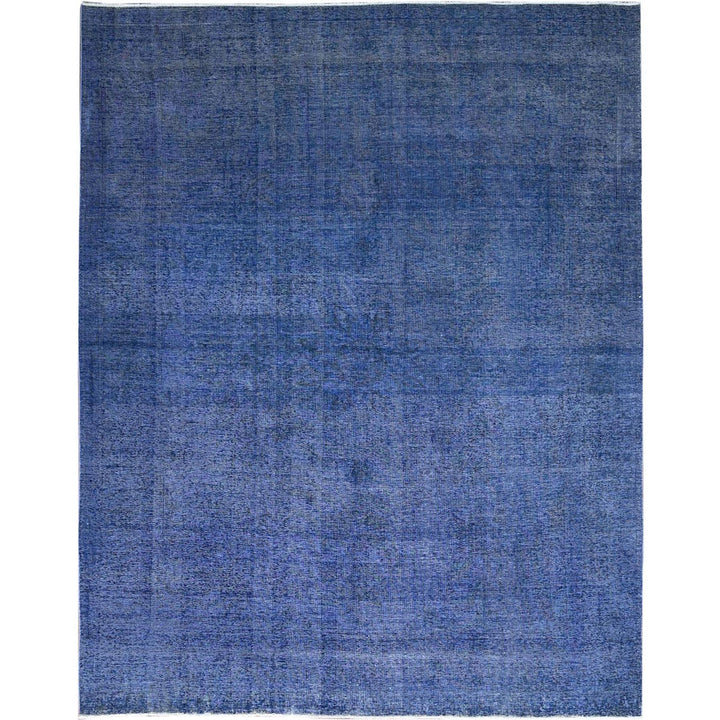 9'11" x 12'7" Vintage Hand Knotted Blue Wool Rectangle Oriental Rug - MOA10286933