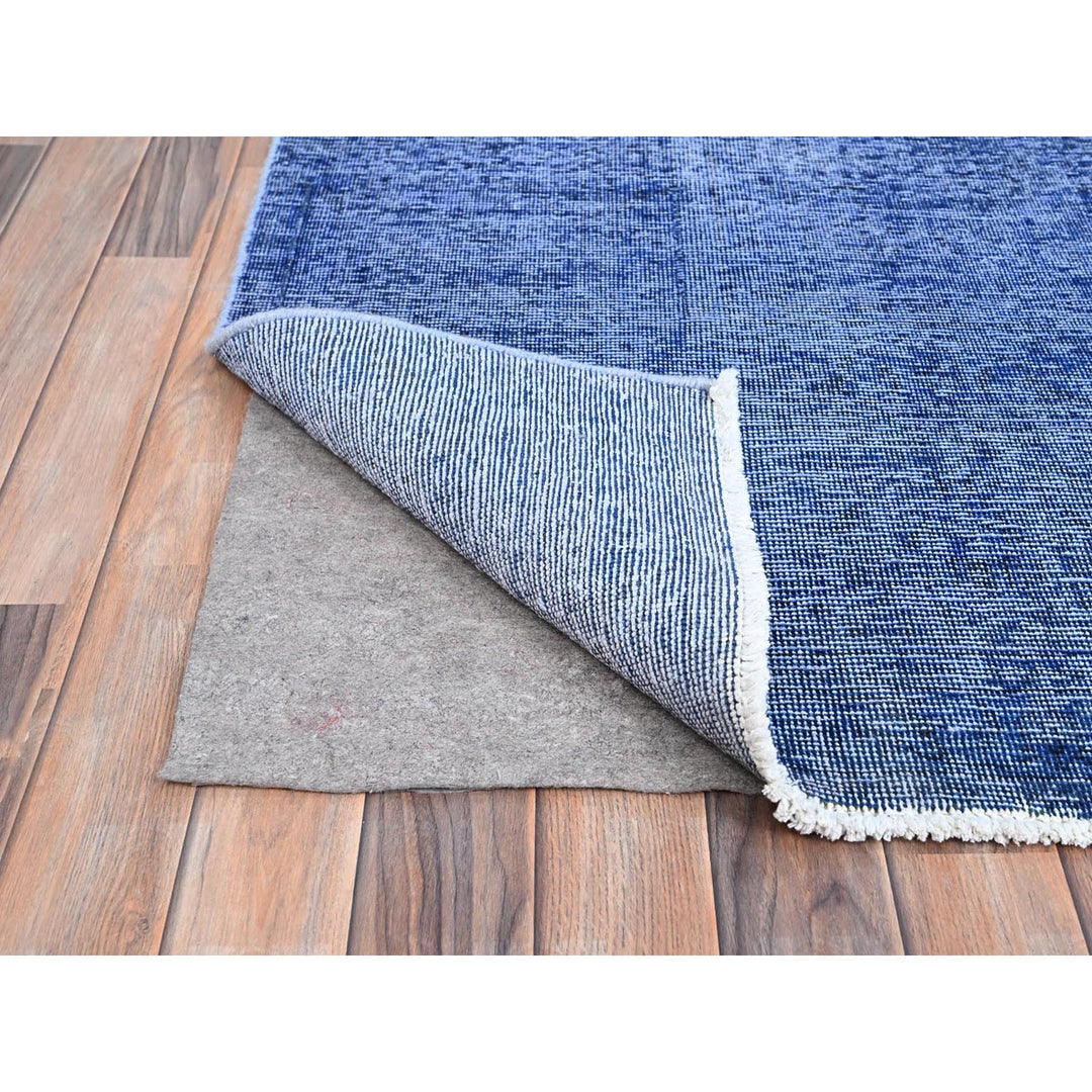 9'11" x 12'7" Vintage Hand Knotted Blue Wool Rectangle Oriental Rug - MOA10286933