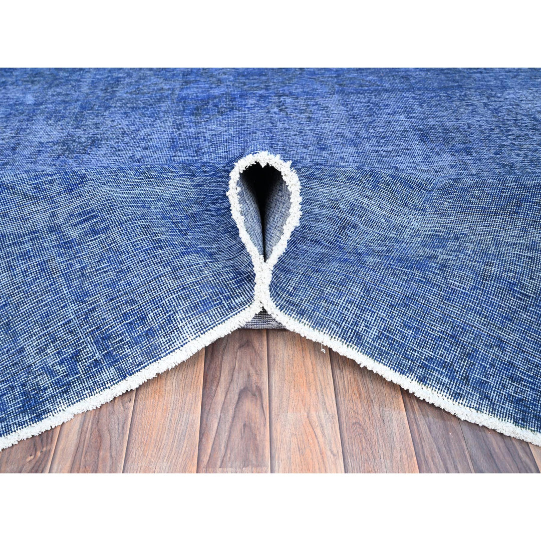 9'11" x 12'7" Vintage Hand Knotted Blue Wool Rectangle Oriental Rug - MOA10286933