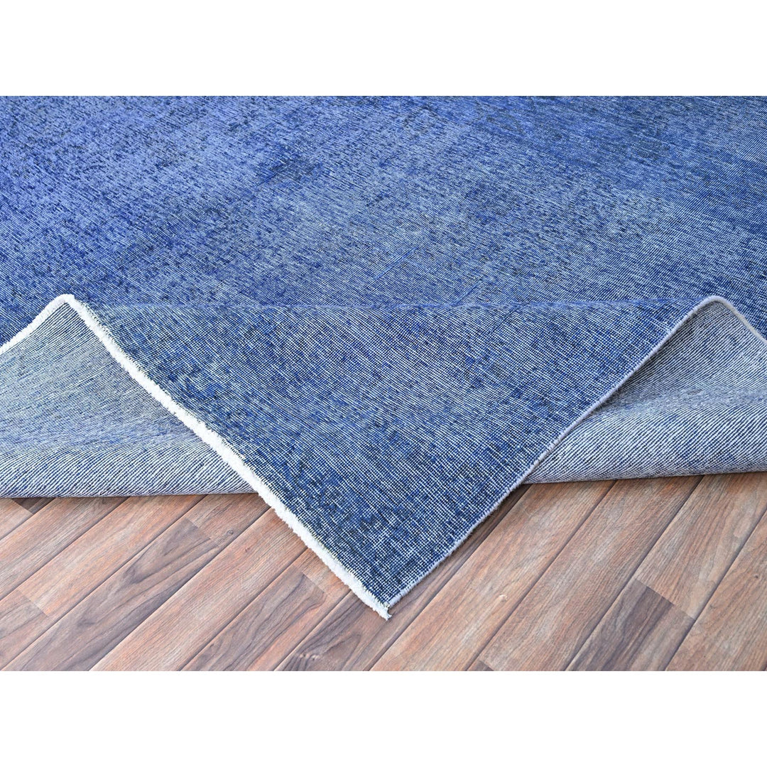 9'11" x 12'7" Vintage Hand Knotted Blue Wool Rectangle Oriental Rug - MOA10286933