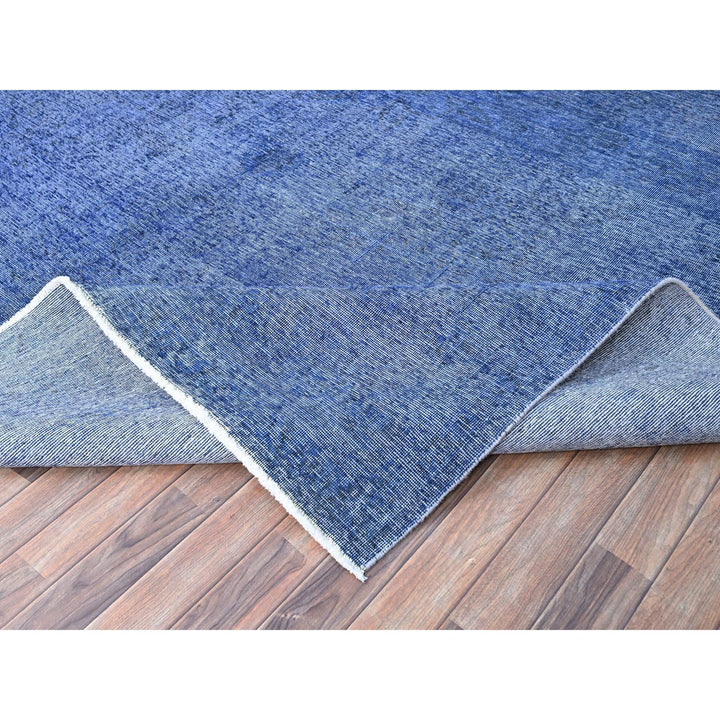 9'11" x 12'7" Vintage Hand Knotted Blue Wool Rectangle Oriental Rug - MOA10286933