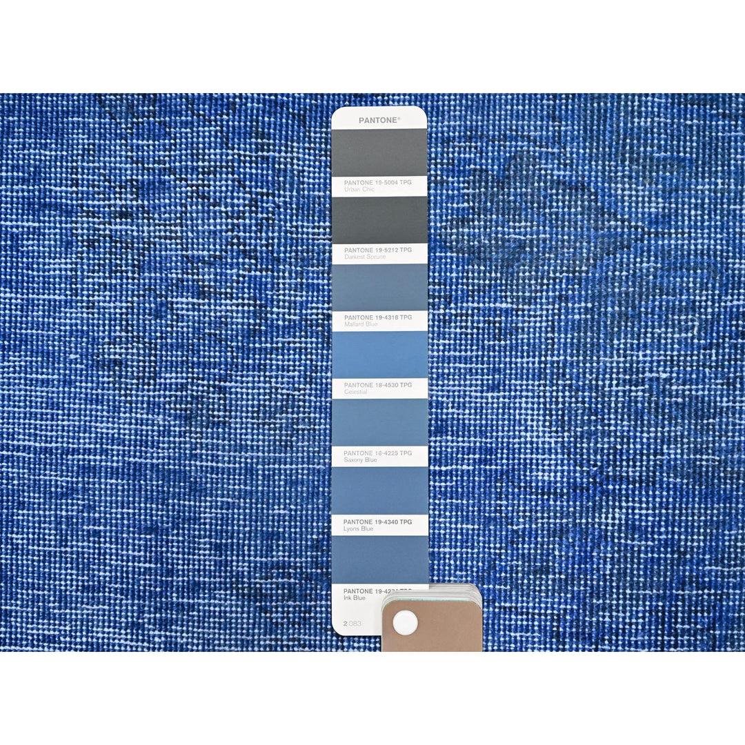 9'11" x 12'7" Vintage Hand Knotted Blue Wool Rectangle Oriental Rug - MOA10286933