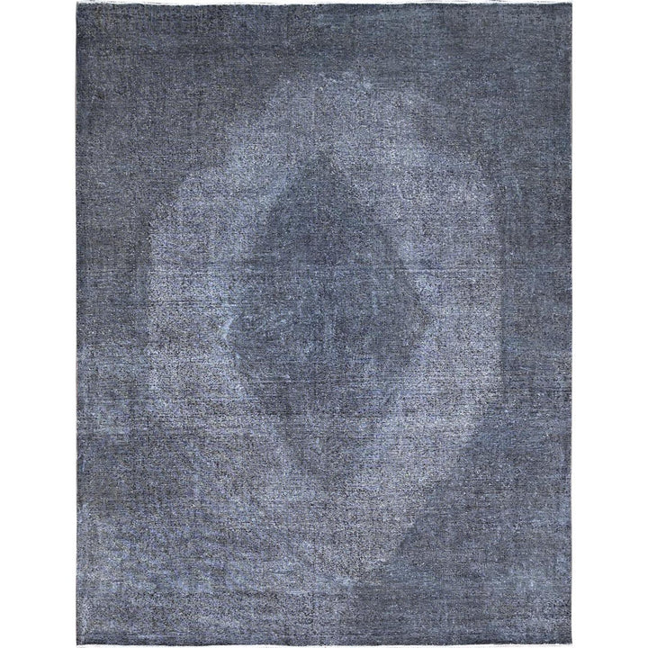 9'9" x 12'7" Vintage Hand Knotted Grey Wool Rectangle Oriental Rug - MOA10286935