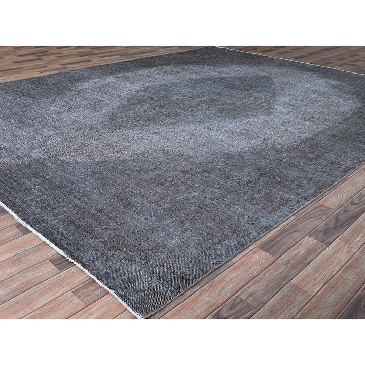 9'9" x 12'7" Vintage Hand Knotted Grey Wool Rectangle Oriental Rug - MOA10286935