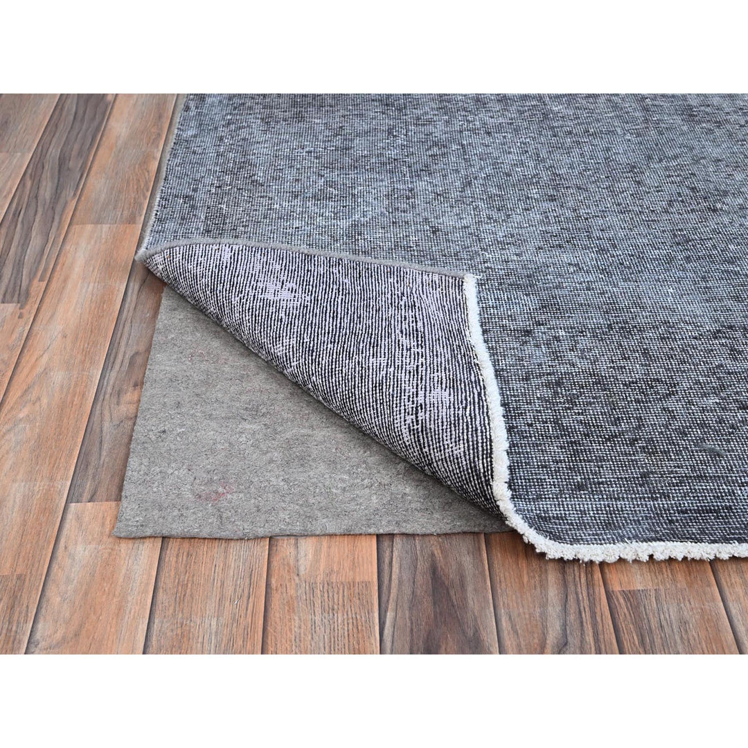 9'9" x 12'7" Vintage Hand Knotted Grey Wool Rectangle Oriental Rug - MOA10286935