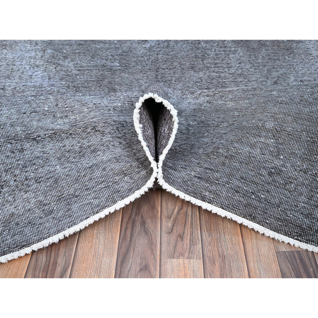9'9" x 12'7" Vintage Hand Knotted Grey Wool Rectangle Oriental Rug - MOA10286935