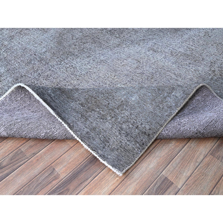 9'9" x 12'7" Vintage Hand Knotted Grey Wool Rectangle Oriental Rug - MOA10286935