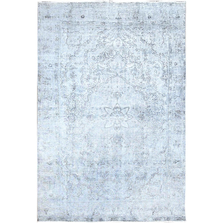 5'11" x 8'10" Vintage Hand Knotted Grey Wool Rectangle Oriental Rug - MOA10286937