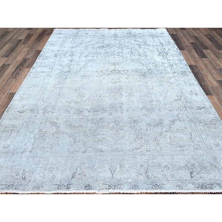 5'11" x 8'10" Vintage Hand Knotted Grey Wool Rectangle Oriental Rug - MOA10286937