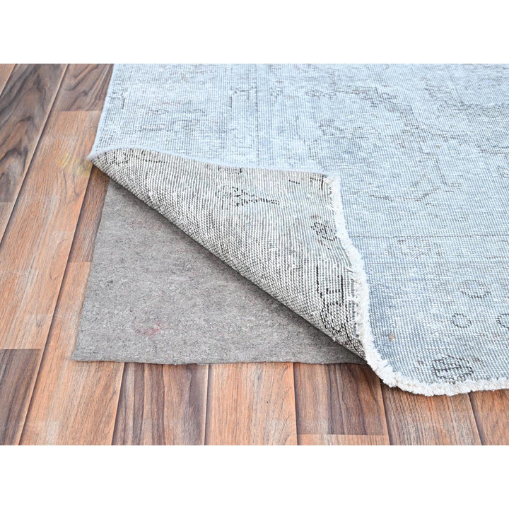 5'11" x 8'10" Vintage Hand Knotted Grey Wool Rectangle Oriental Rug - MOA10286937