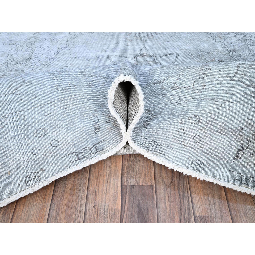 5'11" x 8'10" Vintage Hand Knotted Grey Wool Rectangle Oriental Rug - MOA10286937